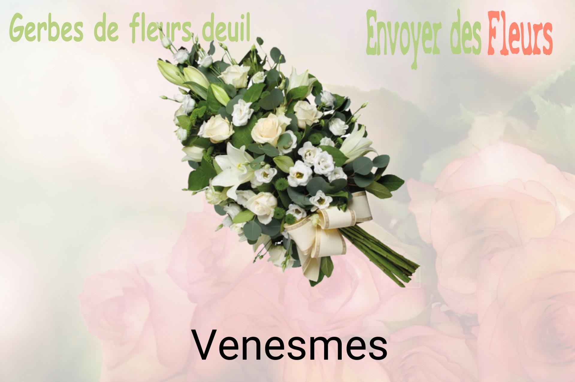 Gerbe de fleurs de deuil livrée à Venesmes